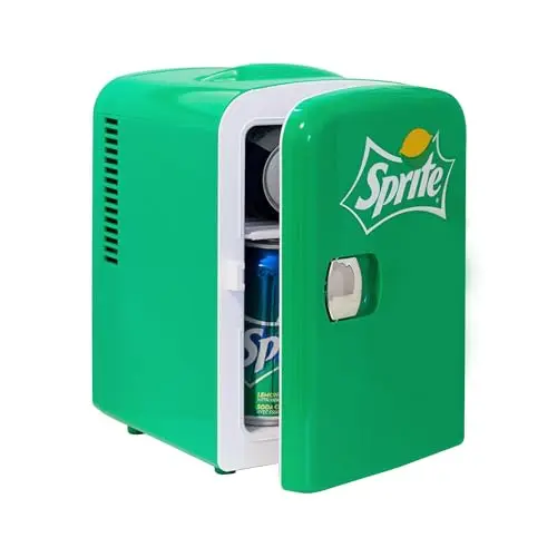 Koolatron Coca Cola Sprite Mini-Kühlschrank, 4L für Getränke und Lebensmittel, 12V tragbar, grün