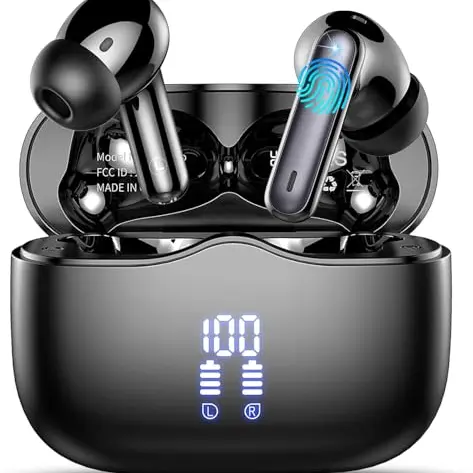 Kabellose Bluetooth In-Ear Kopfhörer mit Noise Cancelling, 40 Std. Akku, wasserdicht IP7, LED Anzeige