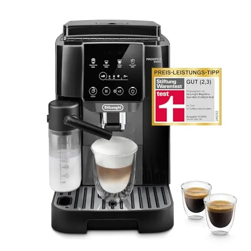 De'Longhi Magnifica Start ECAM222.60.BG Kaffeevollautomat mit LatteCrema-Milchsystem, 4 Direktwahl-Tasten, Schwarz/Grau
