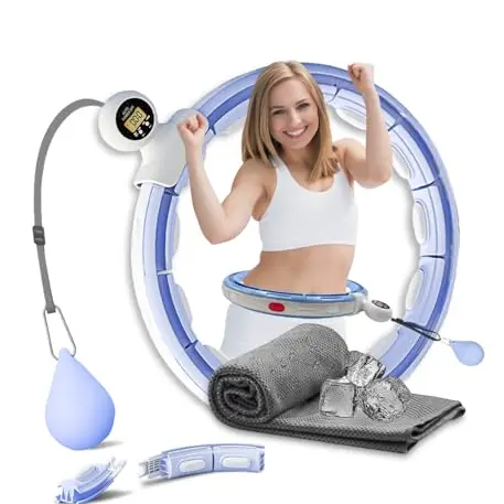 K-MART Gewichteter Hula Hoop mit 16 Zähler, 360° Auto Spinning Ball, Fitnessgerät für Erwachsene
