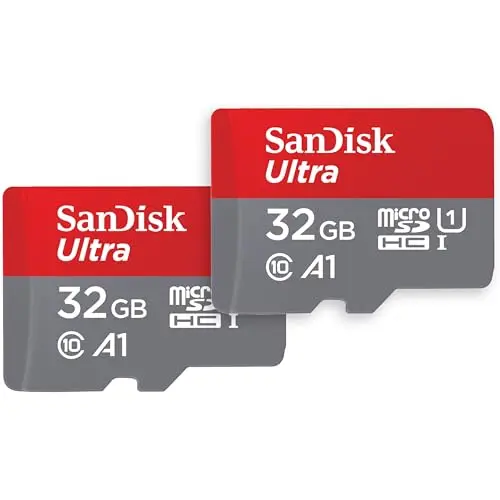SanDisk Ultra 32 GB microSDHC Card + SD Adapter - A1 Performance, Up to 120 MB/s (Twin Pack)