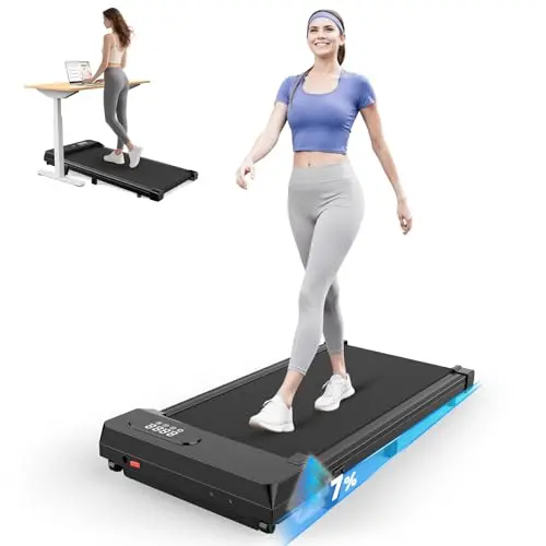 HomeFitnessCode Walking Pad mit Neigung, 1-8 km/h, Laufband für Zuhause, schwarz