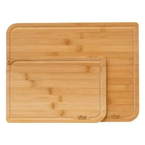 5five Set mit 2 Bambus-Schneidebrettern, 35 x 25 cm und 22 x 15 cm – Küchenutensil
