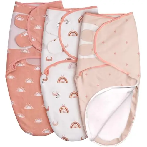 GLLQUEN Baby Pucksack für 0-3 Monate, 100% Bio-Baumwolle, 3er Pack Schlafsäcke für Neugeborene, Unisex