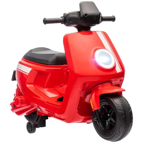 AIYAPLAY Kinder Elektromotorrad mit Musik und Scheinwerfer - Rot, 1,5-3 Jahre