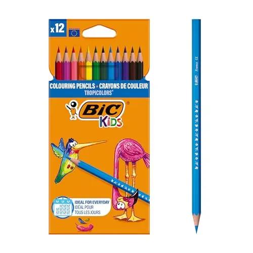BIC Kids Buntstifte Tropicolors 12er Set, 12 Farben im Kartonetui