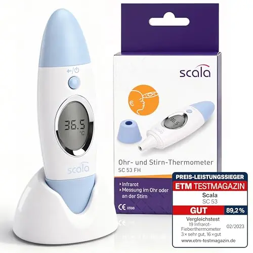 scala SC 53 Infrarot Ohr- und Stirnthermometer – digitales Fieberthermometer für Kinder und Erwachsene