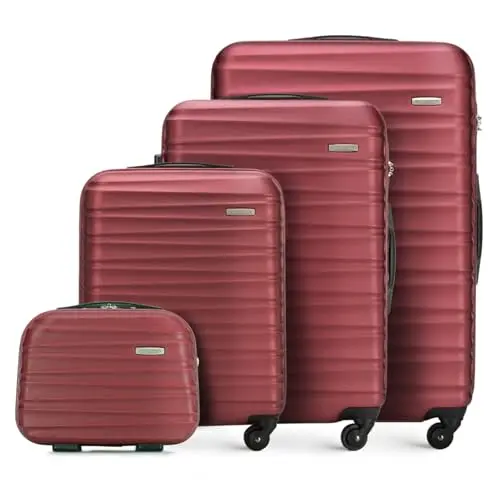 WITTCHEN 4-teiliger Hartschalen Reiseset, Trolleys mit Rollen und Zahlenschloss, in Kastanienbraun