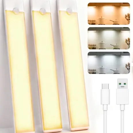 LED Akku-Unterbauleuchte mit Bewegungssensor für Küche, kabellos, 3er Set