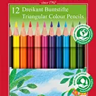 FABER-CASTELL Buntstifte Dreikantform, 12 Stück im Karton