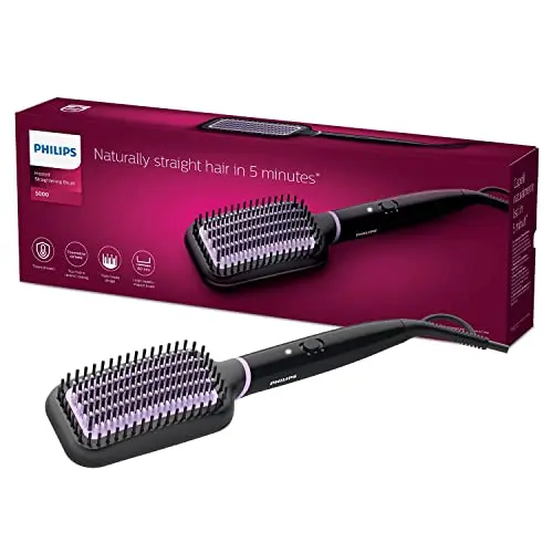 Philips StyleCare Aufheizbare Bürste BHH880/00 - Glättbürste (Schwarz/Pink)