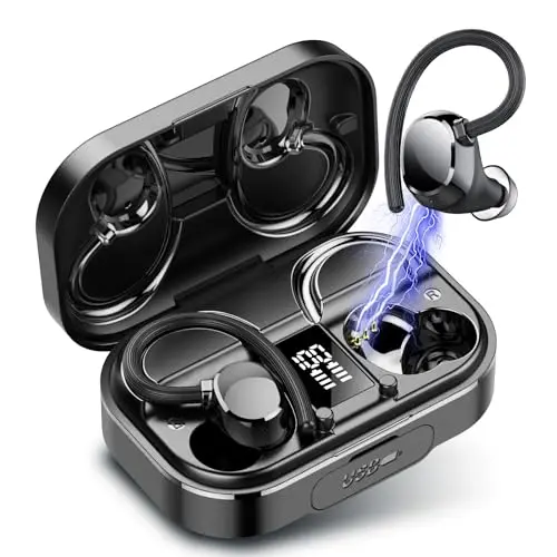 IKG Bluetooth In-Ear Kopfhörer mit 120H Spielzeit, IP7 wasserdicht, weiche Ohrbügel, USB-C – 2024 Neu