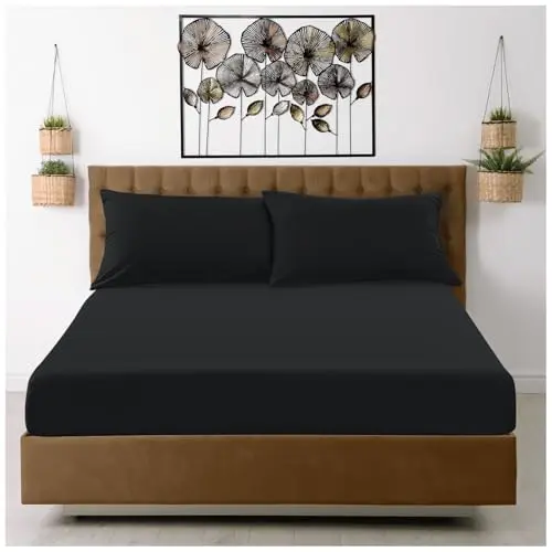 Super Dreamer Spannbetttuch für Einzelbett, Mikrofaser, Schwarz