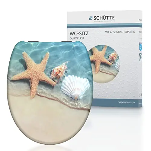 SCHÜTTE WC-Sitz BEACH mit Absenkautomatik, Duroplast Toilettendeckel, 175kg belastbar