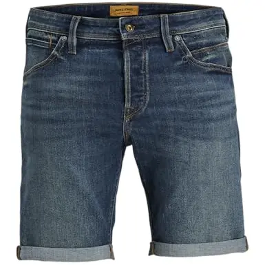 JACK&JONES Herren Shorts Jjirick Jjfox 310, Blue Denim, Größe L