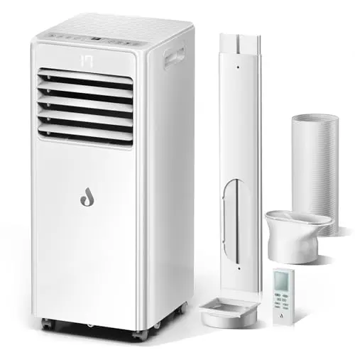 Mobile Klimaanlage 4-in-1, 9000 BTU mit Fernbedienung, Kühlung und Entfeuchtung für Räume bis 90m³