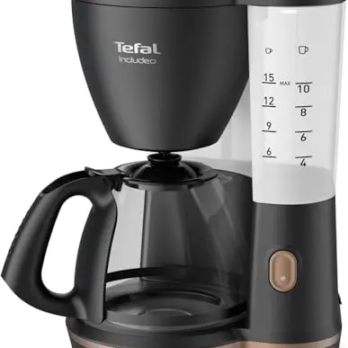Tefal Includeo Filterkaffeemaschine, 1,25 l, 10–15 Tassen, einfache Bedienung, automatische Deckelöffnung