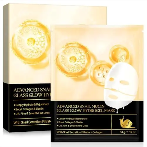Schneckenschleim Maske - Feuchtigkeitsspendende Collagen Maske für trockene, empfindliche Haut (4 PCS)