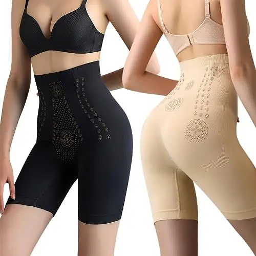 Hanaoops Hohe Taille Miederslips Shaper Unterhose für Damen - Beige, Größe M