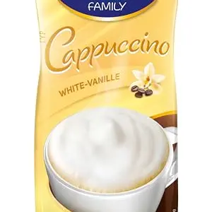 KRÜGER Family Cappuccino White Vanille, aromatisiertes Getränkepulver mit Kaffee, 500 g