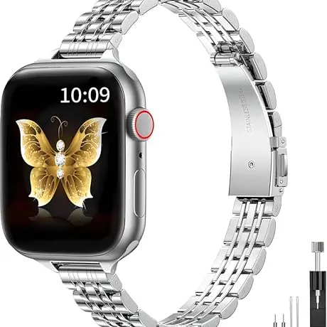 Edelstahl Armband für Apple Watch, 38mm-49mm, Damen & Herren, schlankes Design