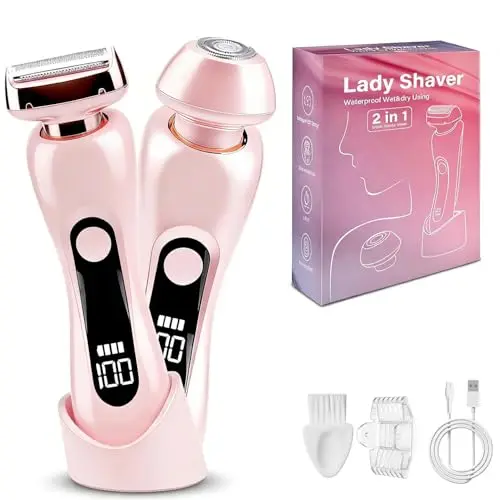 3-in-1 Damenrasierer, Elektrisch, Wasserdicht, USB-Aufladung für Gesicht und Körper – Geschenk für Frauen