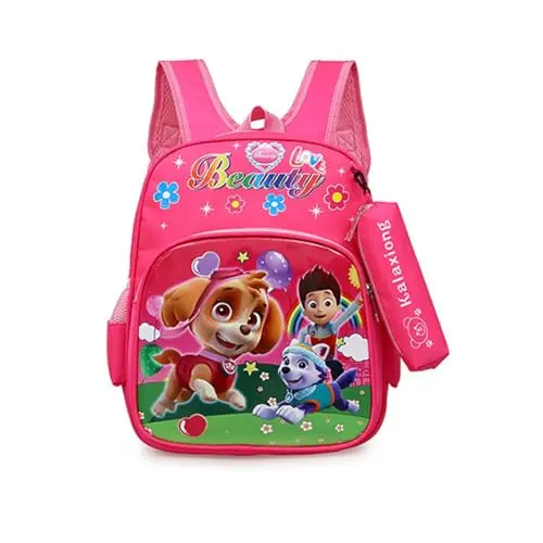 Umbrean Kindergarten Rucksack mit Federmäppchen und Schreibwarentasche - Helles Rot, 26x10x32cm