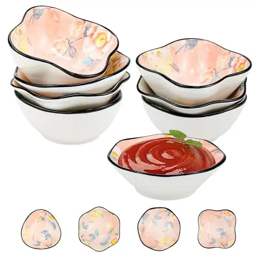 YBCCBY 8er Set Keramik Dipschalen und Snackschalen für Sojasauce & Tapas