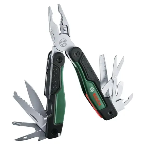 Bosch 16-in-1 Multi-Tool für Heimwerken und Camping - Edelstahl, Verriegelungsfunktion, Softgrip