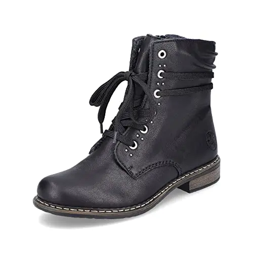 Rieker Damen Schnürstiefeletten 71218, schwarz (00), Größe 38 EU / 5 UK