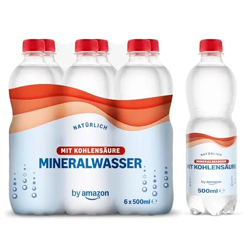 Natürliches Mineralwasser mit Kohlensäure, 6x500ml von Amazon