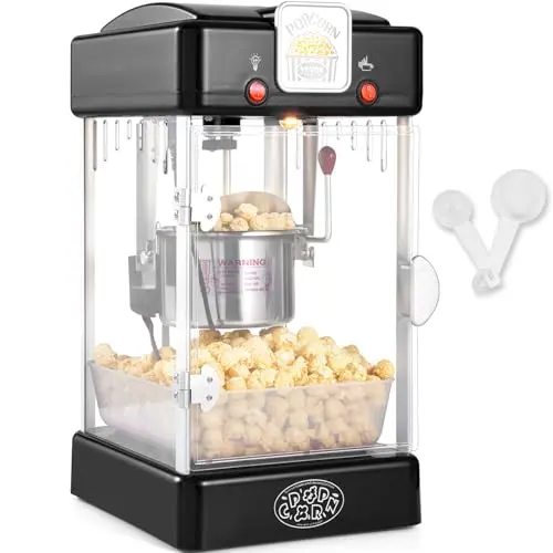 VEVOR Popcornmaschine, 300 W, mit 2,5 oz Kessel, ergibt 4 Qt pro Ladung, inklusive Schaufeln und Tablett
