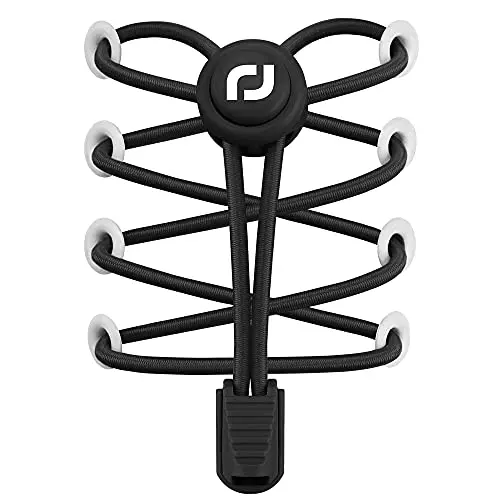 RJ-Sport Elastische Schnürsenkel mit Schnellverschluss – Komfortabler und sicherer Sitz (Schwarz)