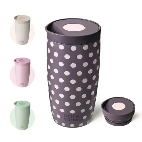 Thermobecher 500ml für Kaffee oder Tee, auslaufsicher, Easy Quick-Press-Verschluss, Travel Mug Classic Grande (Dancing Dots)