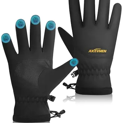 AXEVMEN Thermo Fahrradhandschuhe für Herren & Damen, Touchscreen geeignet