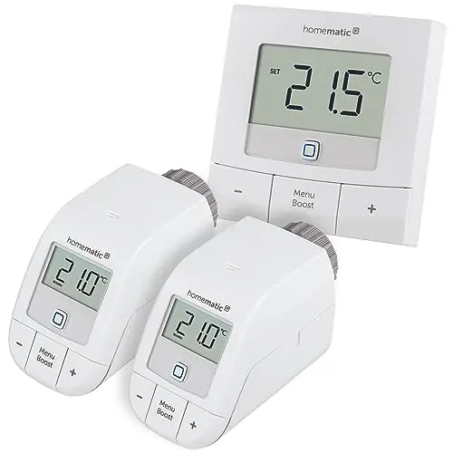 Homematic IP Smart Home Heizung Set mit 2 Heizkörperthermostaten und Wandthermostat