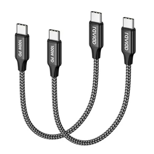 RAVIAD USB C Kabel 0.5M 2Pack, 100W Schnellladekabel für iPhone, Samsung, Huawei, Pixel, MacBook Pro