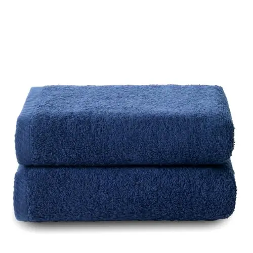 Top Towel Plus - Große Badetücher - 2 Gesichts- oder Bidethandtücher - 100 % Baumwolle - Marine
