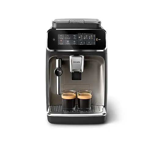 Philips 3300 Kaffeevollautomat - 5 Getränke, Touch-Display, Milchaufschäumer, 100% Keramikmahlwerk, Schwarzchrom (EP3326/90)