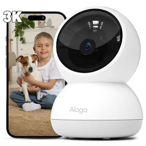 Alaga 3K WLAN-Überwachungskamera mit AI-Bewegungserkennung und Zwei-Wege-Audio, Alexa & Google Home kompatibel