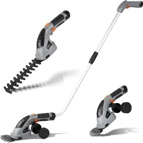 Akku-Grasschere 2 in 1 mit Teleskopstiel – Ideal zum Trimmen von Rasenkanten und Sträuchern