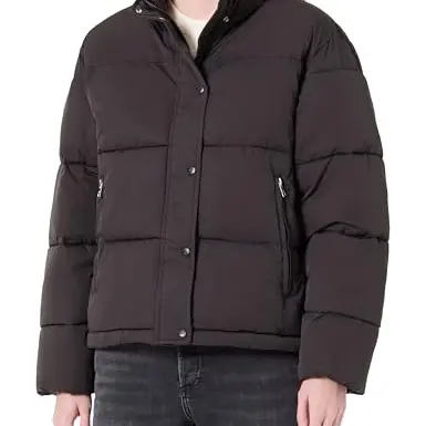 Replay Damen Steppjacke mit Stehkragen, Schwarz, L