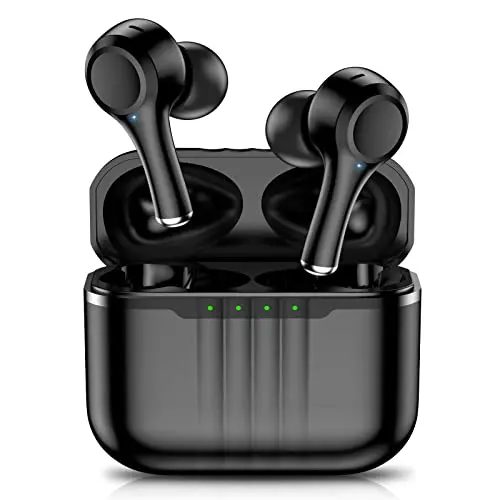 Kabellose Bluetooth Sportkopfhörer mit Mikrofon, IP7 wasserdicht, 50 Stunden Spielzeit, In-Ear Ohrhörer (Schwarz)