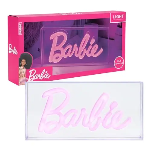 Barbie LED Neonlicht - Pinkes Licht-Schild für Spiel-Make-up-Zimmer & Schlafzimmer - Offiziell lizenziert