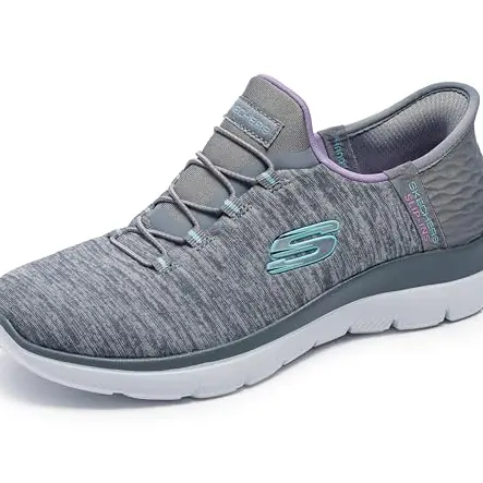 Skechers Damen Summits Dazzling Haze Turnschuhe, Slip-In, Gray Mesh/Multi, Größe 41 EU