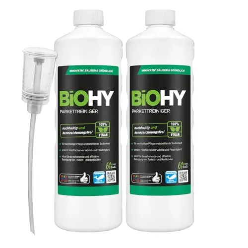 BiOHY Parkettreiniger (2 x 1 l) | Materialschonend & schmutzlösend | Für streifenfreie Reinigung