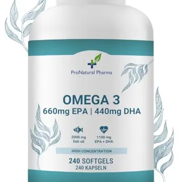 Omega 3 2000 mg | 240 Kapseln | Hohe EPA und DHA Konzentration | 4 Monate
