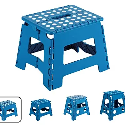 ARREGUI TB-022-A Klapphocker | Faltbarer Hocker für drinnen und draußen | 150 kg Belastbarkeit | 22 cm hoch | Blau