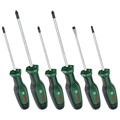 Bosch Schraubendreher-Set, 6-teilig - Hochwertiger Softgrip Schraubenzieher für Heimwerker