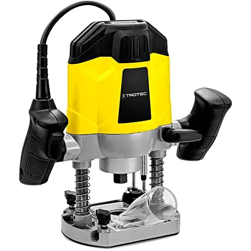 TROTEC Oberfräse PRTS 10-1200 mit Zubehör, 1200 W, bis 55 mm Frästiefe, stufenlose Drehzahl, Staubabsaugung